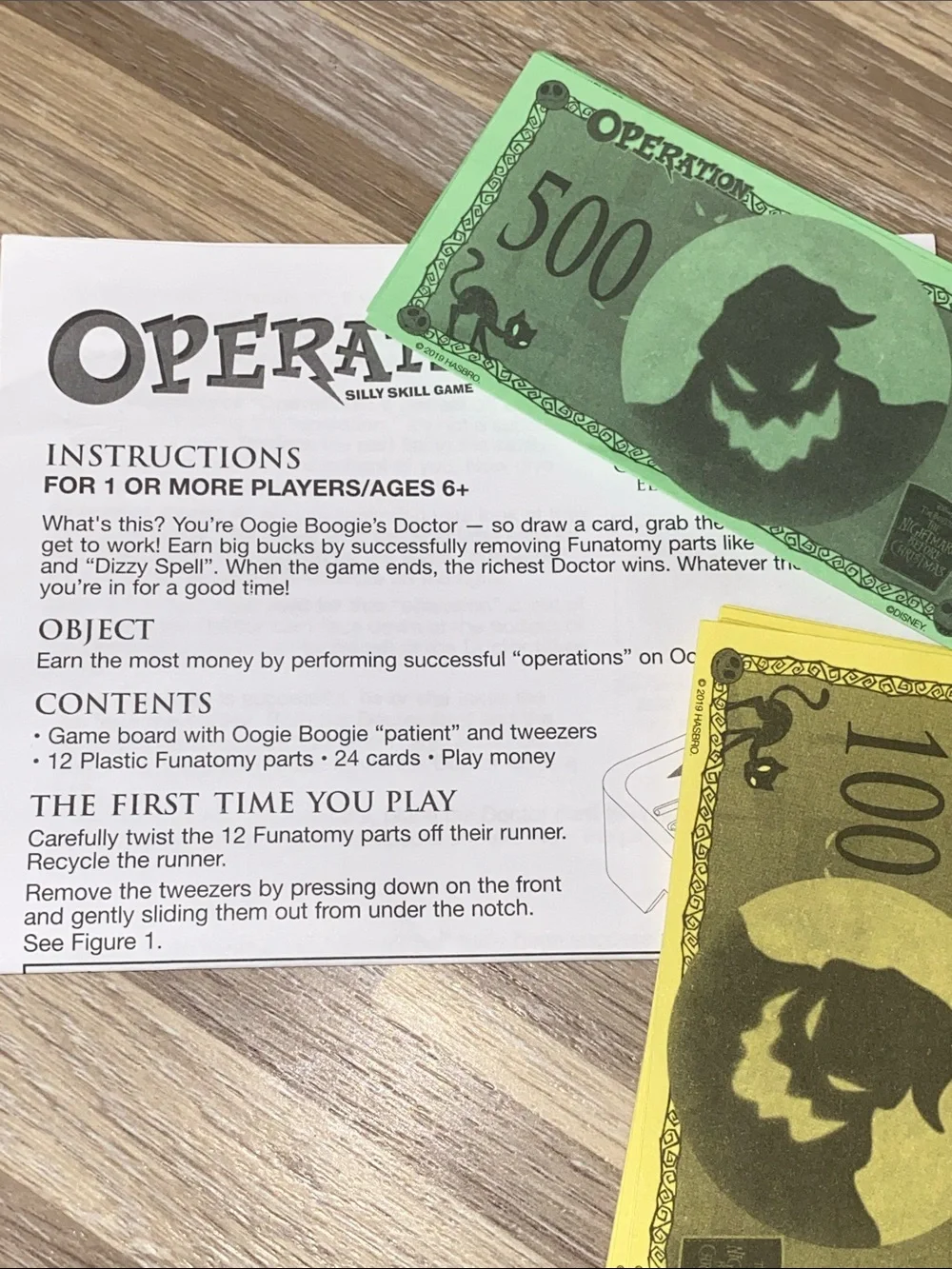 Green Oogie Boogie Operation Game Disneyland night out dinner game Disney